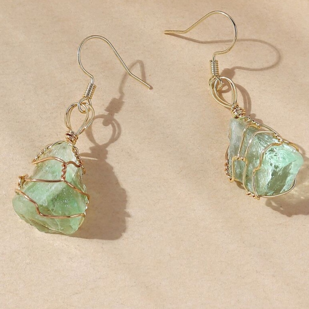 ❤️❤️ FREE Geode Geo Stone Faux Boho Peasant Hipster Hippie Chic Classy Earrings